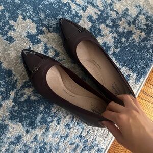 Clarks New With Box Ballet Flat Burgundy Leather Size 8